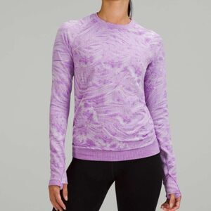Lululemon Top Rest Less Pullover Crew Neck Long Sleeve Magenta Lavender Size 6